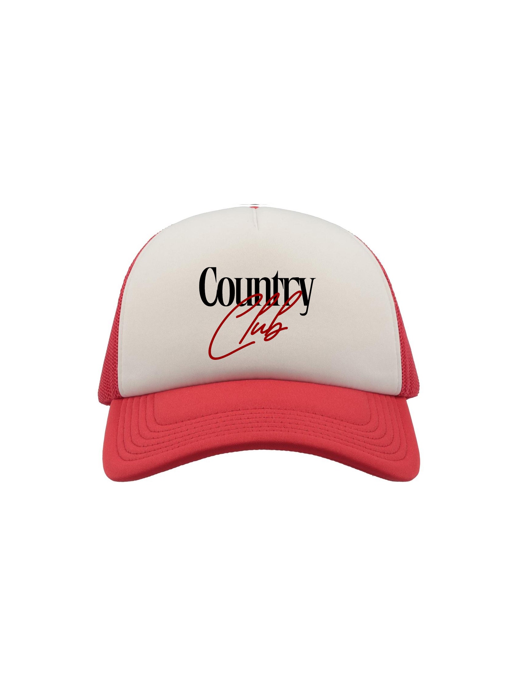 Country Club - Script Logo Trucker Red/White