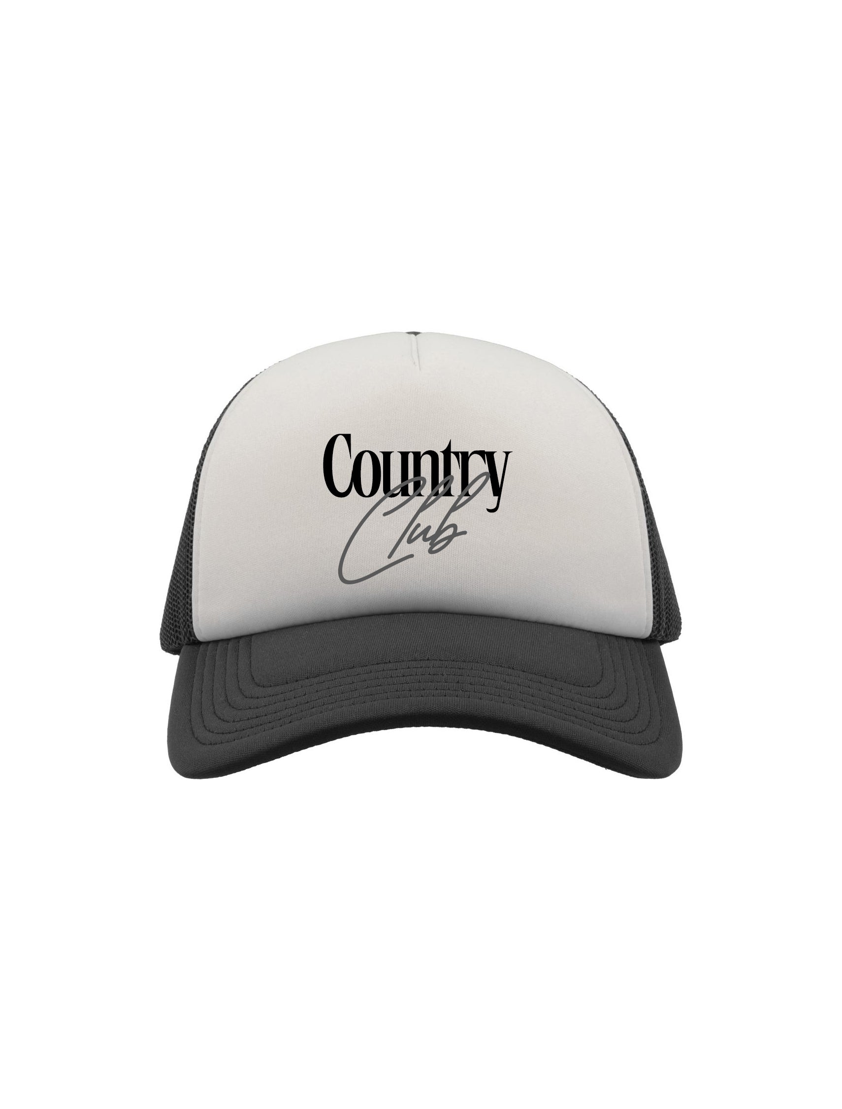Country Club - Script Logo Trucker Black/White