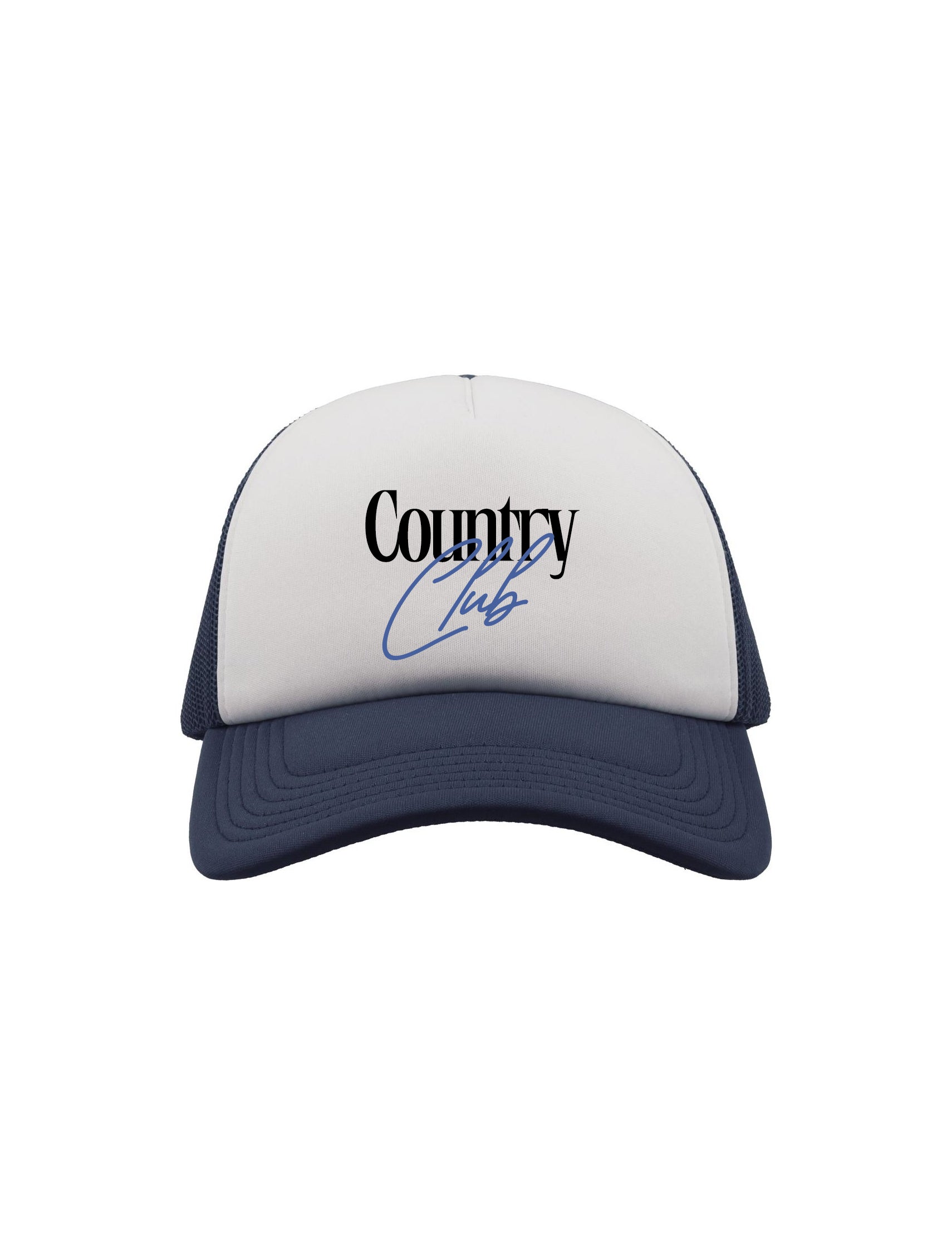 Country Club - Script Logo Trucker Navy/White